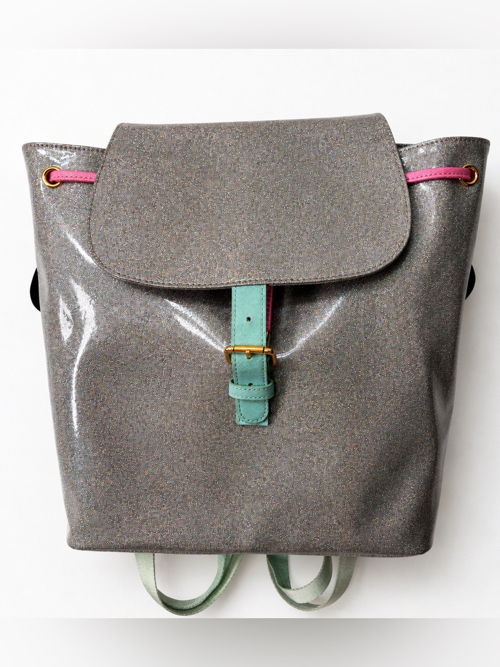 Stoney Clover Lane Flap Backpack ~ Diner Collection Silver Shimmer Rare EUC